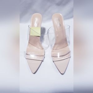 Women clear slippers with high Heels